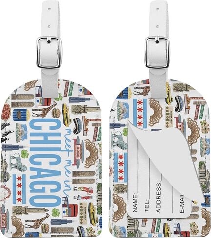 MAOFAED Chicago Gift Idea, Meet Me in Chicago Luggage Tag, Traveler Gift, State Pride Gifts, Suitcase Tag for Traveling (meetChicago) in Kuwait