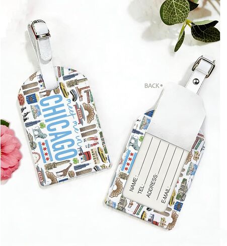 MAOFAED Chicago Gift Idea, Meet Me in Chicago Luggage Tag, Traveler Gift, State Pride Gifts, Suitcase Tag for Traveling (meetChicago) in Kuwait