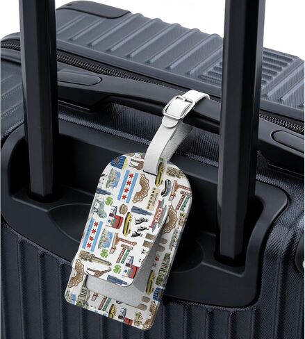 MAOFAED Chicago Gift Idea, Meet Me in Chicago Luggage Tag, Traveler Gift, State Pride Gifts, Suitcase Tag for Traveling (meetChicago) in Kuwait