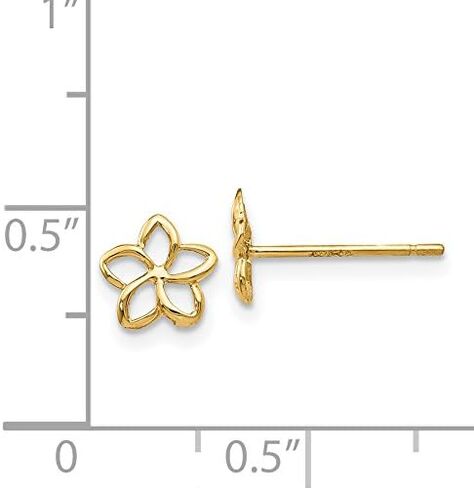14k Yellow Gold Plumeria Post Earrings in Kuwait