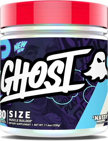 GHOST Size Muscle Builder Dietary Supplement - Cherry Limeade, 30 Servings – Support Muscle Growth & Strength Building for Men & Women - Creatine & Betaine - Free of Sugar & Gluten in Saudi Arabia