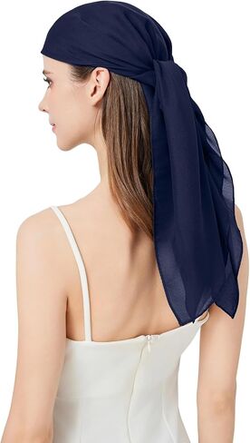 100% Mulberry Silk Head Scarf for Hair-Women's 35'' Square Silk Neck Scarf for Sleeping Wrap at Night in Kuwait