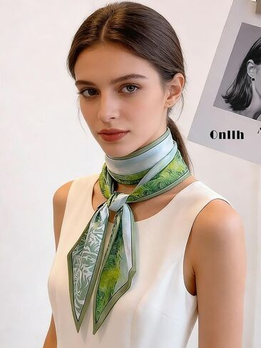Silky Scarf for Women Soft Lightweight Long Head Scarves Fashion Accessory for Hair Neck Purse Scarfs Gift in Kuwait