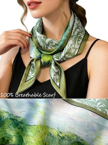 Silky Scarf for Women Soft Lightweight Long Head Scarves Fashion Accessory for Hair Neck Purse Scarfs Gift in Kuwait