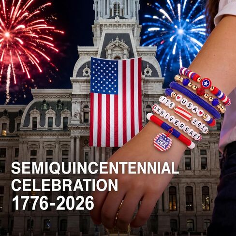 4th of July Outfits Accessories for Women Men, Patriotic Bracelets for 250th Independence Day Anniversary with Smart NFC Charms, America Fourth of July 250th Merchandise in Saudi Arabia