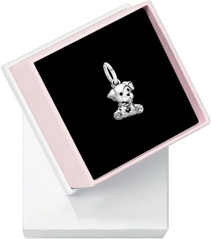 Labrador Puppy Dog Dangle Charm, Sterling Silver with Enamel, Compatible with PANDORA Moments, Gift Box Included in Kuwait