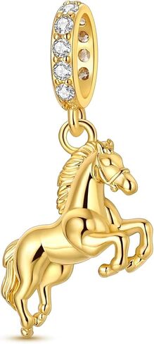 MULA 925 Sterling Silver Gold Dangle Charms for Bracelets and Necklace - Variety Pendant Beads for Bracelets and Necklace Jewelry, Travel Animal Nature Love Theme in Saudi Arabia