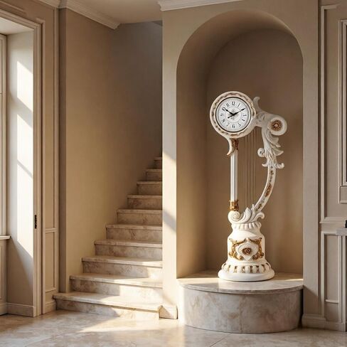 Grandfather Clocks Floor Standing Clock Quartz Silent European Style Movement for Home Decor in Kuwait