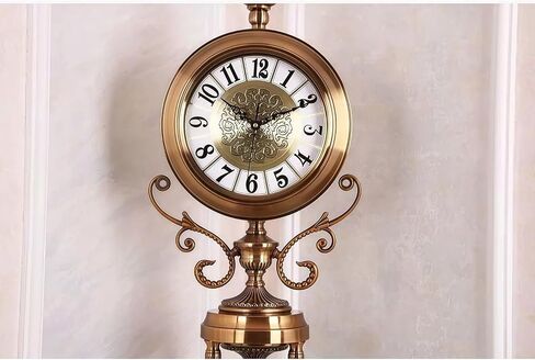 Grandfather Clocks Metal Floor Clock Quartz Silent Movement European Style for Living Room in Kuwait