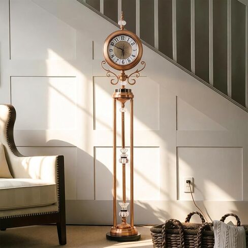 Grandfather Clocks Metal Floor Clock Quartz Silent Movement European Style for Living Room in Kuwait