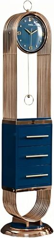 Grandfather Clocks Metal Floor Clock with Drawers Pendulum Silent Decorative for Living Room(Green) in Kuwait
