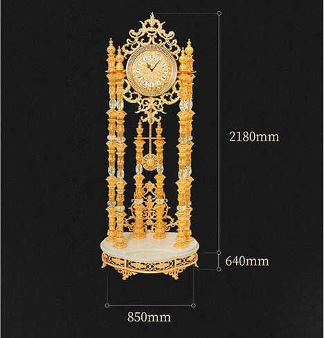Grandfather Clocks Metal Floor Clock Quartz European Style Ornate for Home Villa Mansion in Kuwait