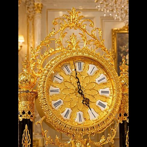 Grandfather Clocks Metal Floor Clock Quartz European Style Ornate for Home Villa Mansion in Kuwait