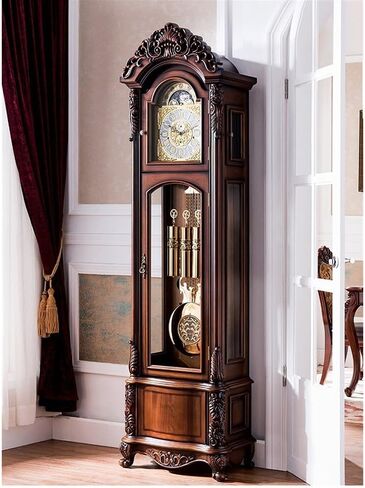 Grandfather Clocks Solid Wooden Retro Floor Clock Living Room Vertical European Antique Statue Decoration in Kuwait