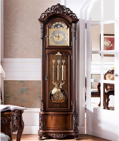 Grandfather Clocks Solid Wooden Retro Floor Clock Living Room Vertical European Antique Statue Decoration in Kuwait