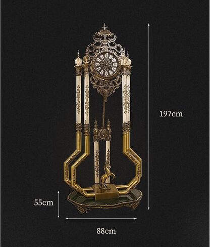 Grandfather Clocks Metal Floor Clock Mechanical European Style Ornate for Living Room in Kuwait