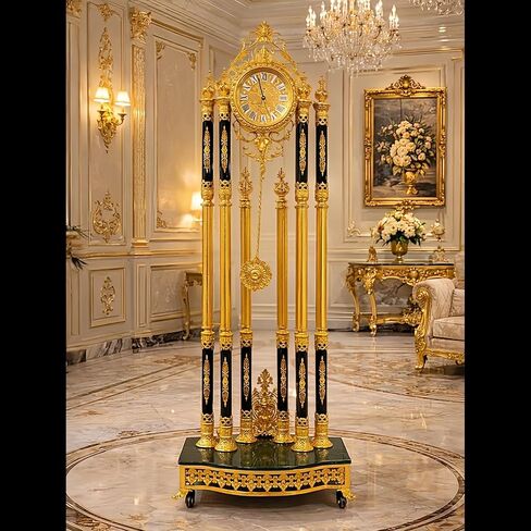 Grandfather Clocks Metal Floor Clock Mechanical Pendulum European for Home Mansion Villa in Kuwait