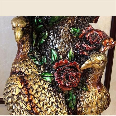 Grandfather Clocks Retro Grandfather Clock, Resin Peacock Statue Living Room Creative Fashion Decorative Big in Kuwait