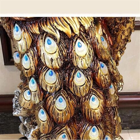 Grandfather Clocks Retro Grandfather Clock, Resin Peacock Statue Living Room Creative Fashion Decorative Big in Kuwait