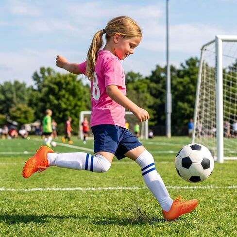 Unisex-Kids Firm Ground Soccer Cleats Boys Girls Athletic Outdoor Soccer Shoes for Toddler/Little Kid/Big Kid in Saudi Arabia