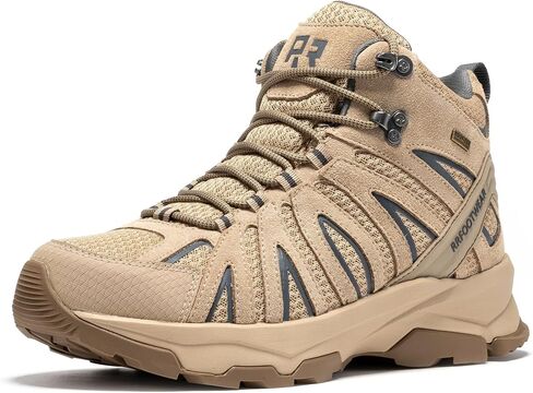 ROCKROOSTER Bedrock - Men’s Waterproof Hiking Boots, Lightweight Mid Ankle Trail Boots with Microfiber Upper, Rubber Outsole and PORON XRD Insole for Trekking Camping AH21065 in Kuwait