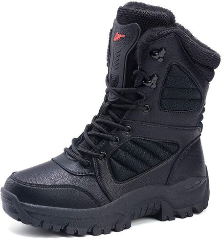 Men's Winter Hiking Snow Boots Warm Fur Lined Waterproof Non-Slip Outdoor Trekking Walking Shoes in Saudi Arabia