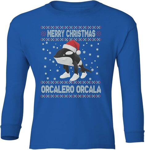 Orcalero Orcala – Funny Merry Christmas Ugly Design Youth Long Sleeve T-Shirt in Saudi Arabia