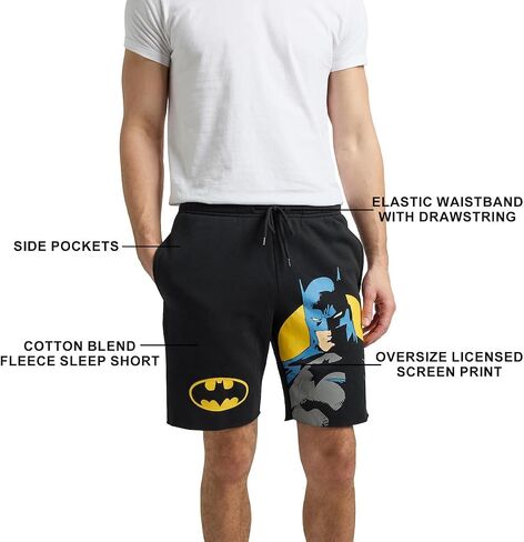 Bioworld Batman Logo & Pose Men's Black Sleep Pajama Shorts in Kuwait