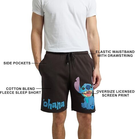 Bioworld Lilo & Stitch Ohana Men's Black Sleep Pajama Shorts in Kuwait