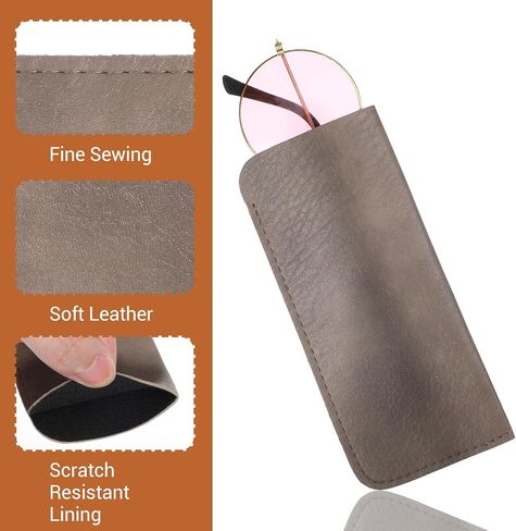 MAQUITA 24 Pcs Soft Leather Eyeglass Bags Portable Unisex Glasses Pouch Multiple Pens Sleeve Case Classic Color for Business Men Women Teen Student Scholars, Multicolor in Kuwait