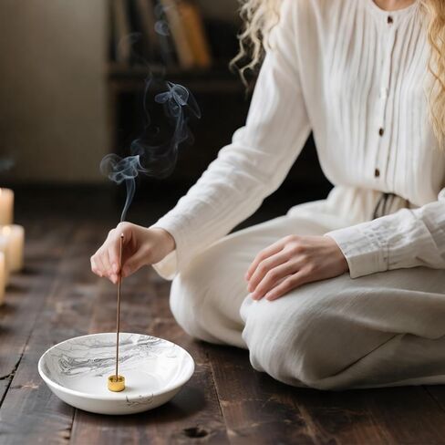 Incense Holder for Sticks Insence Bowl Round Minimalist Plate 6.2 " in Saudi Arabia