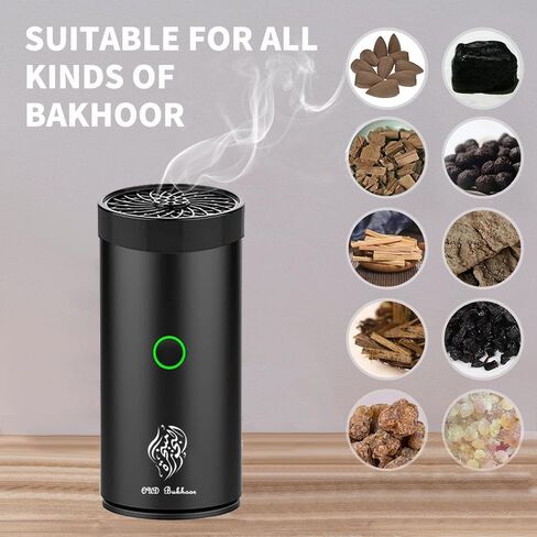 Car Electric Incense Burner, Electric Incense Burner, Portable USB Rechargeable bakhoor Burner for Home Use (Black-1) in Kuwait