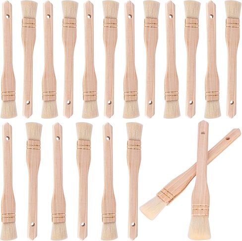 12 PCS 1 Inch Flat Hake Brushes, Hake Brush with Wood Handle, Sheep Hair Hake Paint Brushes for Watercolor, Pottery, Painting Arts, Crafts in Saudi Arabia