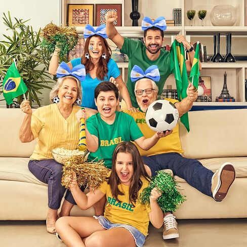 Argentina Soccer Fan Accessories Set for Adults – Argentina Flag Bow Headband, Soccer Ball Earrings, Tattoo Stickers and Cheer Wand for Football Game Day, Sports Party and Team Support in Saudi Arabia