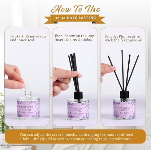 6 Pack Reed Diffuser Sets, Essential Oil Reed Diffusers for Home with 30 Sticks, Long Lasting Scent, Gift Ready Fragrance Diffuser for Bedroom, Bathroom, Office, Home Decor (1.69oz Each) in Saudi Arabia