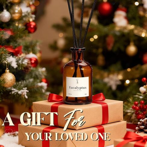 Reed Diffuser Set, 8.12 fl.oz Eucalyptus Scented Diffuser with Sticks, Up to 120 Days, Home Fragrance Reed Diffuser for Bathroom Shelf Decor & Room Freshener, 2 Pack in Saudi Arabia