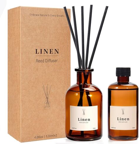 Reed Diffuser Set, 8.12 fl.oz Eucalyptus Scented Diffuser with Sticks, Up to 120 Days, Home Fragrance Reed Diffuser for Bathroom Shelf Decor & Room Freshener, 2 Pack in Saudi Arabia