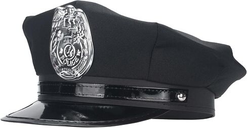 Men Police Costume Hat, Police Hat, Cop Cosplay Hat Cap for Men, Women, Adults Officer Captain Accessories for Halloween Cosplay in Saudi Arabia