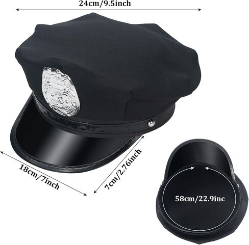Men Police Costume Hat, Police Hat, Cop Cosplay Hat Cap for Men, Women, Adults Officer Captain Accessories for Halloween Cosplay in Saudi Arabia
