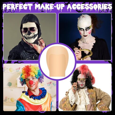 2 Piece Bald Caps, Halloween Latex Bald Cap with Head Wig Cap for Adult Men Women Costume Accessories for Halloween Makeup Party Costume in Saudi Arabia