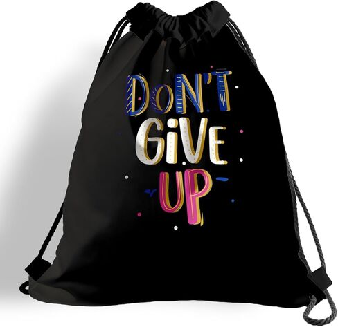 Drawstring Bag for Women Men, Motivational Quote Bag - Don't Give Up, Lightweight Drawstring Sports Backpack, Quick-drying and Moisture-proof Bags for Gym, Sports, Travel, Daily Use 123 in Saudi Arabia