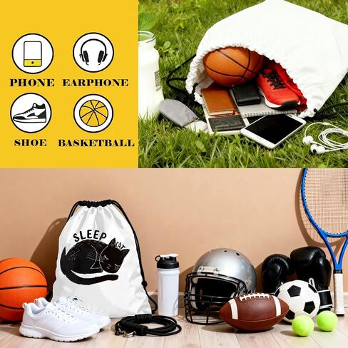 Drawstring Bag for Women Men, Funny Quote Kitten Bag - Cat Sleep, Lightweight Drawstring Sports Backpack, Quick-drying and Moisture-proof Bags for Gym, Sports, Travel, Daily Use 194 in Saudi Arabia