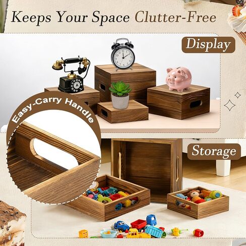 6 Pack Buffet Risers Wood Display Stands Cupcake Stand Catering Supplies Buffet Display with Mini Signs Food Risers for Buffet Table Display Stand for Party, Wedding, Birthday in Kuwait