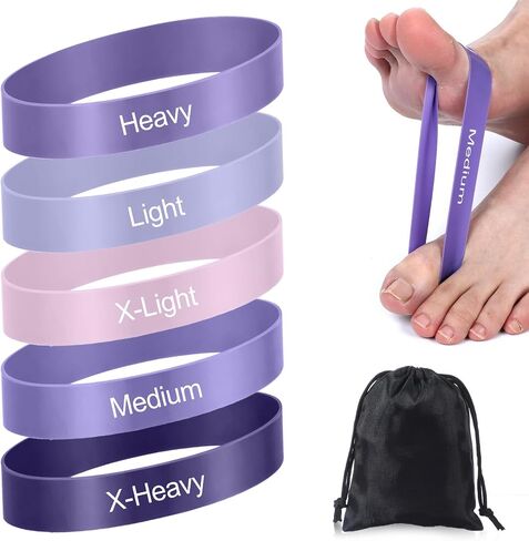 5Pcs Toe Stretcher Bands for Bunions, Toe Bands Resistance for Women and Men with Storage Bag(Purple) in Kuwait