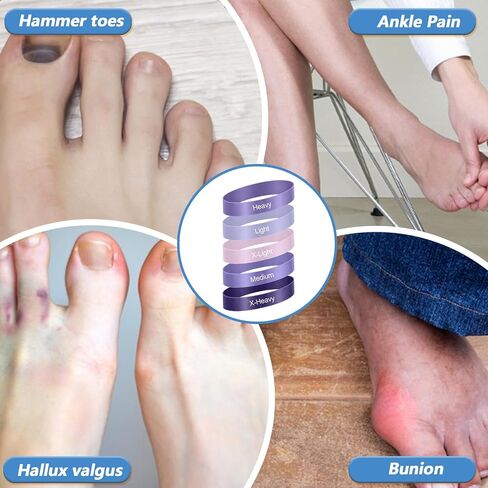 5Pcs Toe Stretcher Bands for Bunions, Toe Bands Resistance for Women and Men with Storage Bag(Purple) in Kuwait