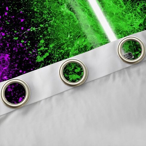 Feelyou Lightsaber Windows Drapes Purple Green Tie Dye Curtains for Bedroom Living Room for Kids Boys Teens Future Technology Curtains Soft Lightweight Room Decoration,42 X 84 Inch,2 Panels in Kuwait