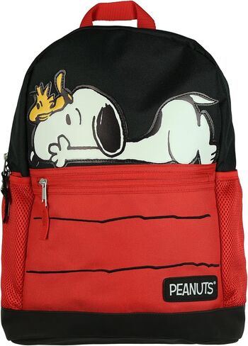 INTIMO Peanuts Backpack Snoopy & Woodstock Red Dog House 16" with Tech Sleeve Padded Adjustable Straps Book Bag in Kuwait