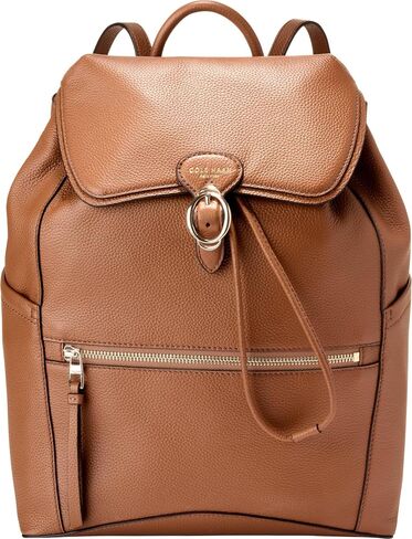 Cole Haan Women's Alexandria Flap Medium Backpack, New Caramel in Kuwait