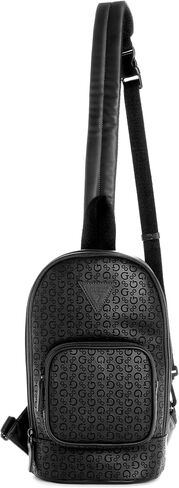 GUESS Men's Warner Sling Crossbody Backpack Black in Kuwait