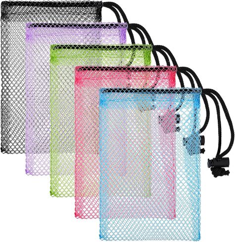10 Pcs Small Mesh Bags Drawstring Black Mesh Bags Laundry Bags Large Nylon Mesh Gift Dishwasher Bag with Sliding Small Travel Stuff Bags Drawstring Net Bag for Travel Goods Storage Bags, 6x4 Inch in Saudi Arabia